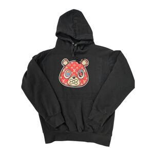 Luxury Fashion Bear Hoodie- Men's Medium Hoodie - Black LV - Kanye